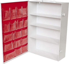 Medique - 15-1/8 Inch Wide x 5-1/8 Inch Deep x 21-1/8 Inch High, Fixed Industrial Empty First Aid Cabinet - Metal, Horizontal, 4 Shelves, White - Eagle Tool & Supply