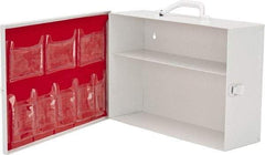 Medique - 15-1/4 Inch Wide x 4-3/4 Inch Deep x 10-1/4 Inch High, Fixed Industrial Empty First Aid Cabinet - Metal, Horizontal, 2 Shelves, White - Eagle Tool & Supply