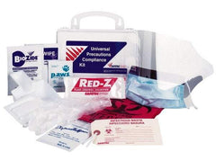 Medique - 13 Piece, Body Fluid Clean-Up First Aid Kit - 6-1/4" Wide x 3" Deep x 6" High, Cardboard - Eagle Tool & Supply