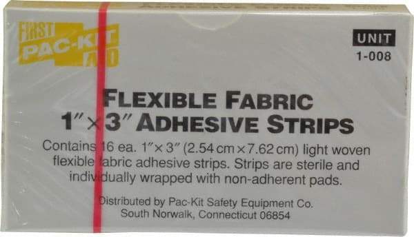 Medique - 3" Long x 1" Wide, General Purpose Self-Adhesive Bandage - Yellow, Woven Fabric Bandage - Eagle Tool & Supply