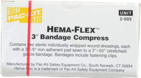 Medique - 3" Long x 3" Wide, General Purpose Compress - Yellow, Compress Bandage - Eagle Tool & Supply