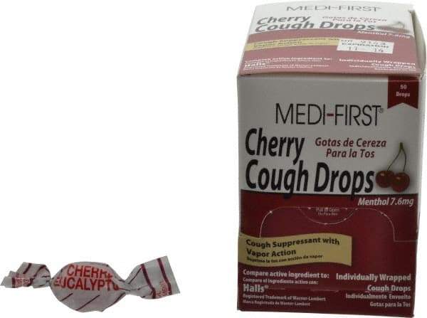 Medique - Cherry Flavor Medi-First Cough Drops Lozenges - Sore Throat Relief - Eagle Tool & Supply