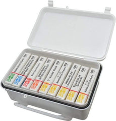 Medique - 10 & 9 Piece, 10 Person, Refill for Industrial First Aid Kit - 7-7/16" Wide x 2-3/8" Deep x 4-5/8" High, Plastic Case - Eagle Tool & Supply