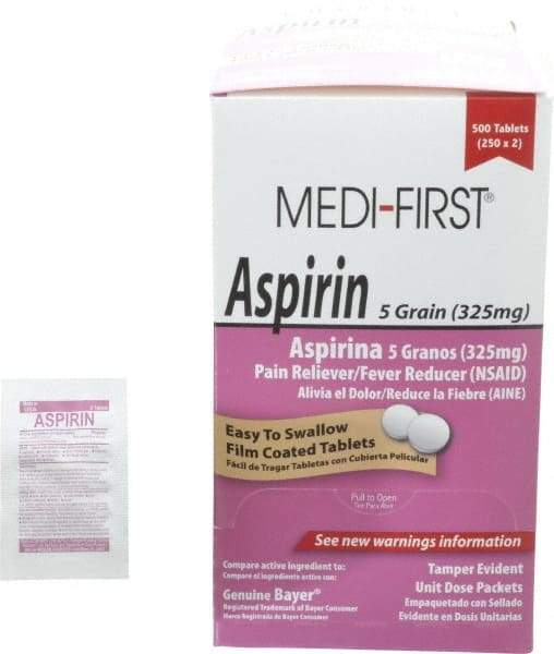 Medique - Medi-First Aspirin Tablets - Headache & Pain Relief - Eagle Tool & Supply