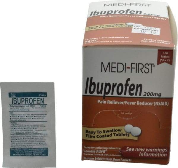 Medique - Medi-First Ibuprofen Tablets - Headache & Pain Relief - Eagle Tool & Supply