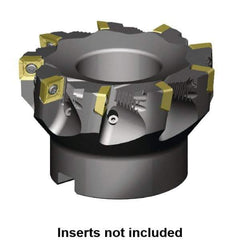 Kennametal - 4" Cut Diam, 1" Arbor Hole, 11mm Max Depth of Cut, 88.5° Indexable Chamfer & Angle Face Mill - 9 Inserts, SD_T43_PD_N__Z Insert, Right Hand Cut, 9 Flutes, Through Coolant, Series KSSZR - Eagle Tool & Supply