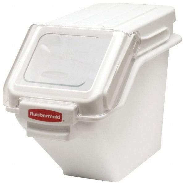 Rubbermaid - Rectangular, White Polyethylene Food Bin - 23-1/2" High x 11-1/2" Wide x 16.9" Long - Eagle Tool & Supply