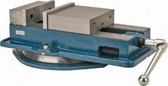 Interstate - 8" Jaw Width, 8-1/4" Jaw Opening Capacity, Horizontal Swivel Machine Vise - Manual Operation, 1 Station, 21-3/4" Long x 5-5/16" High x 2" Deep, 2" Jaw Height - Eagle Tool & Supply
