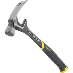 Stanley - 22 oz Head, Straight Rip Claw Hammer - 15.98" OAL, Steel Head, 1.34" Face Diam, Milled Face, Steel Handle with Grip - Eagle Tool & Supply