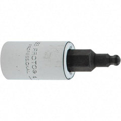 Proto - 1/4" Drive, 1/8" Hex Bit Socket - 1-1/2" OAL, 1.047" Bit Length, Ball End - Eagle Tool & Supply