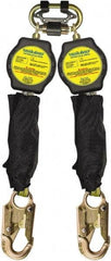 PRO-SAFE - 6' Long, 310 Lb Capacity, 2 Leg Locking Swivel Snap Hook Harness Fall Limiter - Polyethylene & Polyester, Self-Locking Carabiner Anchorage Connection - Eagle Tool & Supply