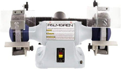 Palmgren - 6" Wheel Diam x 3/4" Wheel Width, 1/3 hp Grinder - 1/2" Arbor Hole Diam, 1 Phase, 3,450 Max RPM, 115/230 Volts - Eagle Tool & Supply