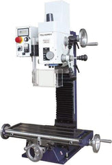 Palmgren - 7" Table Width x 19-11/16" Table Length, Electronic Variable Speed Control, 1 Phase Knee Milling Machine - 2MT Spindle Taper, 1-1/4 hp - Eagle Tool & Supply