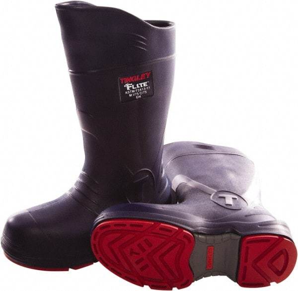 Tingley - Unisex Size 8 Medium Width Composite Knee Boot - Blue, Polymer Upper, Polymer Outsole, 15" High, Pull-On - Eagle Tool & Supply