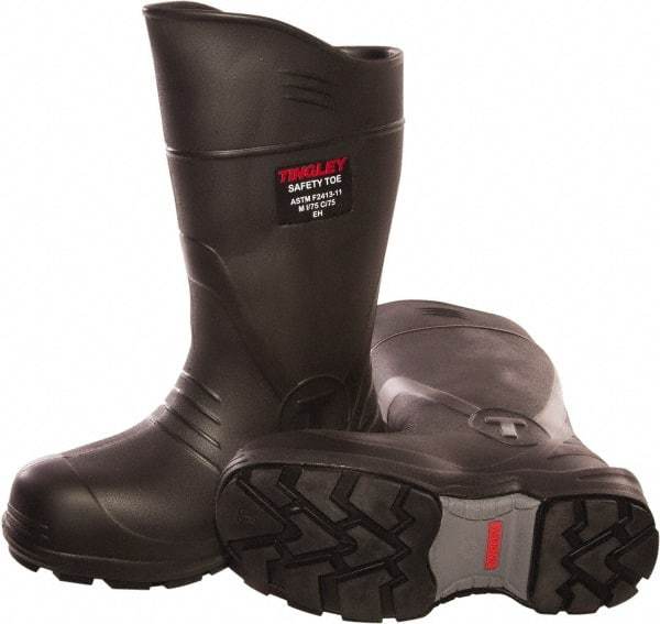 Tingley - Unisex Size 5 Medium Width Composite Knee Boot - Black, Polymer Upper, Polymer Outsole, 15" High, Pull-On - Eagle Tool & Supply