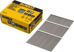 DeWALT - 16 Gauge 2-1/2" Long Finishing Nails for Power Nailers - Steel, Bright Finish, Smooth Shank, Angled Stick Collation, Round Head, Chisel Point - Eagle Tool & Supply