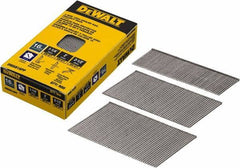 DeWALT - 16 Gauge 2-1/2" Long Finishing Nails for Power Nailers - Steel, Bright Finish, Smooth Shank, Angled Stick Collation, Round Head, Chisel Point - Eagle Tool & Supply