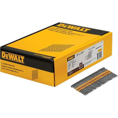 DeWALT - 9 Gauge 3" Long Framing Nails for Power Nailers - Steel, Bright Finish, Smooth Shank, Angled Stick Collation, Round Head - Eagle Tool & Supply