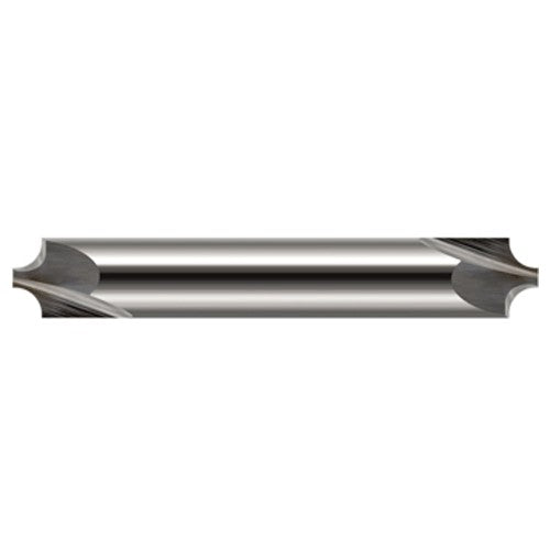 Corner Rounding End Mills - 0.0350″ Radius × 0.0460″ Pilot Diameter Carbide 5° Flare Corner Rounding End Mill DE, 2 Flutes - Exact Industrial Supply
