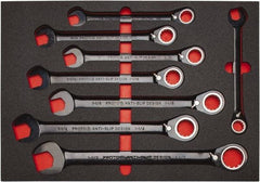 Proto - 20 Piece, 7/32" to 1-1/2", Spline Combination Wrench Set - Inch Measurement Standard, Black/Chrome Finish, Comes in Roll Pouch - Eagle Tool & Supply