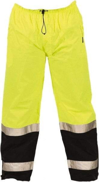 Tingley - Size S Polyurethane on 75 Denier Ripstop Polyester High-Visibility Pants - Snap Closure, No Pockets, 32" to 34" Waist, 28" Inseam, Yellow/Green, ANSI 107-2015 Class E - Eagle Tool & Supply