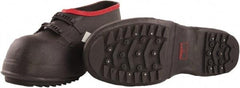 Tingley - Men's 13 Traction Overboots - 5" High, Plain Toe, Cleated & Studded Sole, Rubber Upper, Black, 100% Liquid Proof, 2 Buckle - Eagle Tool & Supply