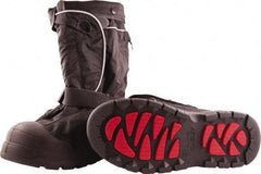 Tingley - Men's L (Women's XL) Cold Resistant Overboots - 20" High, Plain Toe, Cleated Sole, Rubber Upper, Black, 100% Liquid Proof, Reflective & 6\x94 Roll-A-Way Gaiter - Eagle Tool & Supply