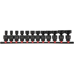 Blackhawk by Proto - 12 Piece 3/8" Drive Impact Socket Set - 6 Points, 5/16" to 1" Range, Inch Measurement Standard - Eagle Tool & Supply