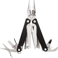 Leatherman - 1 Piece, Multi-Tool Set with 18 Functions - Silver & Black, 6" OAL, 4" Closed Length - Eagle Tool & Supply