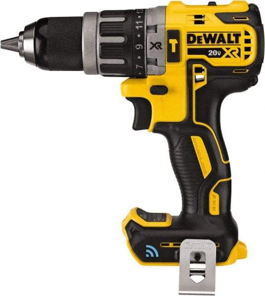 DeWALT - 20 Volt 1/2" Keyless Chuck Cordless Hammer Drill - 0 to 34,000 BPM, 0 to 2,000 RPM, Reversible - Eagle Tool & Supply