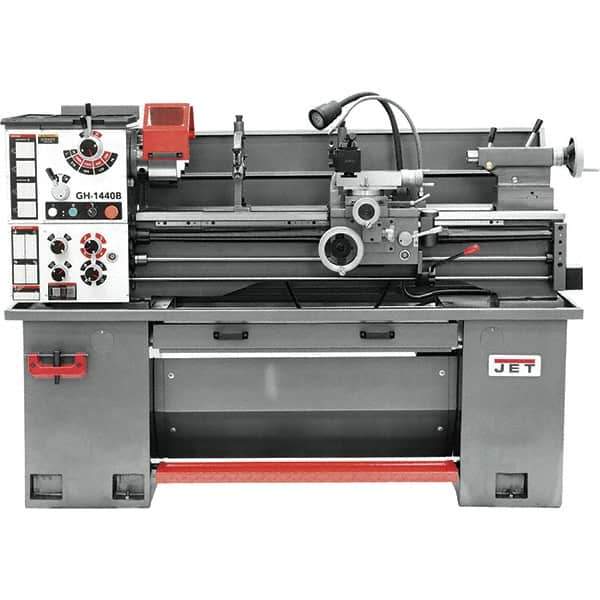 Jet - 14" Swing, 36-7/8" Between Centers, 230 Volt, Single Phase Bench Lathe - 2 hp, 70 to 1,900 RPM Spindle Speed, 2" Spindle Bore Diam, 76-13/32" OAL x 29-29/32" OAH x 59-13/16" Overall Depth - Eagle Tool & Supply