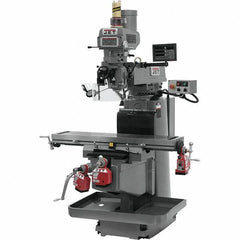 Jet - 54" Table Width x 12" Table Length, Variable Speed Pulley Control, 3 Phase Knee Milling Machine - NST40 Spindle Taper, 5 hp - Eagle Tool & Supply