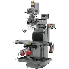 Jet - 54" Table Width x 12" Table Length, Variable Speed Pulley Control, 3 Phase Knee Milling Machine - R8 Spindle Taper, 5 hp - Eagle Tool & Supply