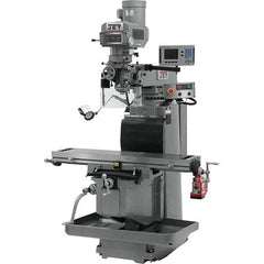 Jet - 54" Table Width x 12" Table Length, Variable Speed Pulley Control, 3 Phase Knee Milling Machine - R8 Spindle Taper, 5 hp - Eagle Tool & Supply