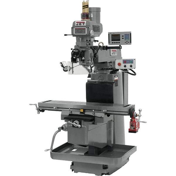 Jet - 54" Table Width x 12" Table Length, Variable Speed Pulley Control, 3 Phase Knee Milling Machine - NST40 Spindle Taper, 5 hp - Eagle Tool & Supply