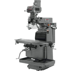 Jet - 54" Table Width x 12" Table Length, Variable Speed Pulley Control, 3 Phase Knee Milling Machine - NST40 Spindle Taper, 5 hp - Eagle Tool & Supply