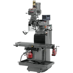 Jet - 54" Table Width x 12" Table Length, Variable Speed Pulley Control, 3 Phase Knee Milling Machine - R8 Spindle Taper, 5 hp - Eagle Tool & Supply