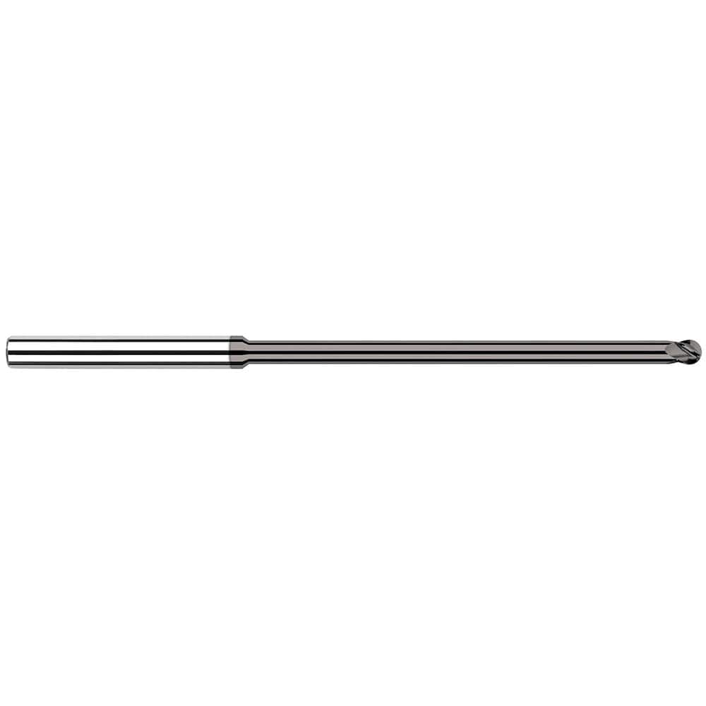 Harvey Tool - Ball End Mills; Mill Diameter (mm): 0.50 ; Mill Diameter (Decimal Inch): 0.0200 ; Number of Flutes: 4 ; Length of Cut (Decimal Inch): 0.0300 ; Material: Solid Carbide ; Overall Length (Inch): 2-1/2 - Exact Industrial Supply