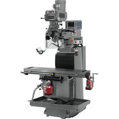 Jet - 54" Table Width x 12" Table Length, Electronic Variable Speed Control, 3 Phase Knee Milling Machine - R8 Spindle Taper, 5 hp - Eagle Tool & Supply