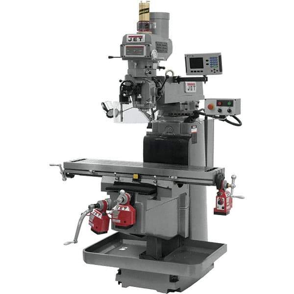 Jet - 54" Table Width x 12" Table Length, Electronic Variable Speed Control, 3 Phase Knee Milling Machine - NST40 Spindle Taper, 5 hp - Eagle Tool & Supply