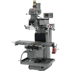 Jet - 54" Table Width x 12" Table Length, Electronic Variable Speed Control, 3 Phase Knee Milling Machine - NST40 Spindle Taper, 5 hp - Eagle Tool & Supply