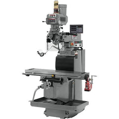 Jet - 54" Table Width x 12" Table Length, Electronic Variable Speed Control, 3 Phase Knee Milling Machine - R8 Spindle Taper, 5 hp - Eagle Tool & Supply