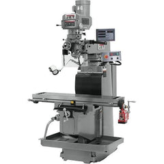 Jet - 54" Table Width x 12" Table Length, Electronic Variable Speed Control, 3 Phase Knee Milling Machine - R8 Spindle Taper, 5 hp - Eagle Tool & Supply