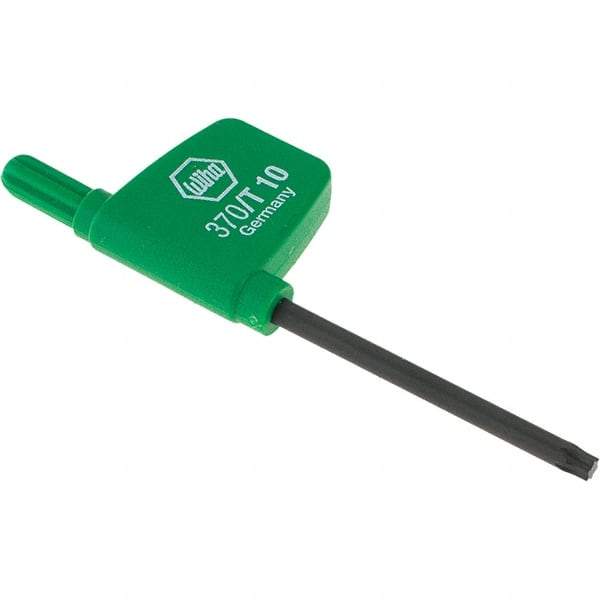 Wiha - T10 Torx Key - Flag-Style, 40mm Length Under Head, 2.9" OAL - Eagle Tool & Supply