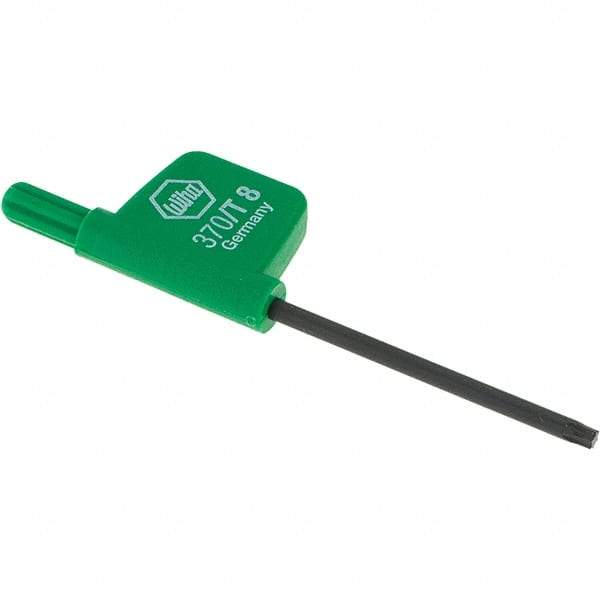 Wiha - T8 Torx Key - Flag-Style, 40mm Length Under Head, 2.8" OAL - Eagle Tool & Supply