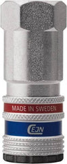 CEJN - 3/8 Female NPT ARO Pneumatic Hose Safety Coupler - Steel/Brass, 1/4" Body Diam - Eagle Tool & Supply