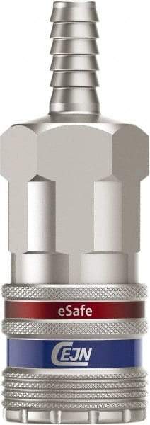 CEJN - Hose Barb Industrial Pneumatic Hose Safety Coupler - Steel/Brass, 3/8" Body Diam, 3/8" Hose ID - Eagle Tool & Supply