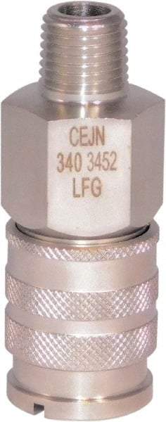 CEJN - 1/4 Male NPT Industrial Pneumatic Hose Coupler - Stainless Steel, 1/4" Body Diam - Eagle Tool & Supply