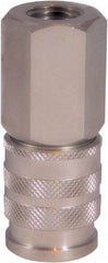 CEJN - 1/4 Female NPT Industrial Pneumatic Hose Coupler - Stainless Steel, 1/4" Body Diam - Eagle Tool & Supply