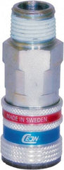 CEJN - 1/4 Male NPT ARO Pneumatic Hose Safety Coupler - Steel/Brass, 1/4" Body Diam - Eagle Tool & Supply